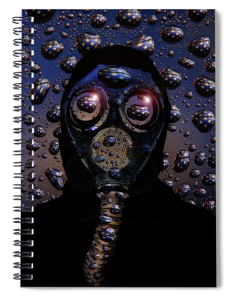 Mask Spiral Notebook featuring the digital art Viral America by Jim Painter