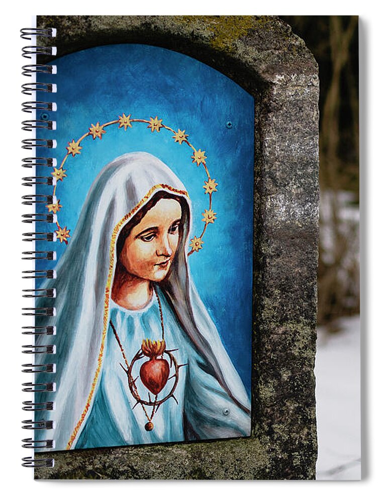 Road Spiral Notebook featuring the photograph Virgin Mary by Martin Vorel Minimalist Photography