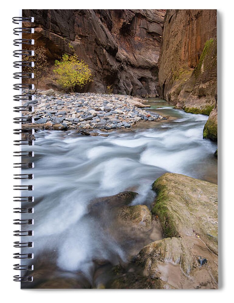 Zion Spiral Notebook featuring the photograph Virgin River Narrows by Wesley Aston