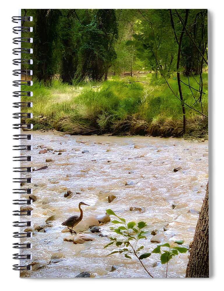 Photograph Spiral Notebook featuring the photograph Virgin River Walk by John A Rodriguez