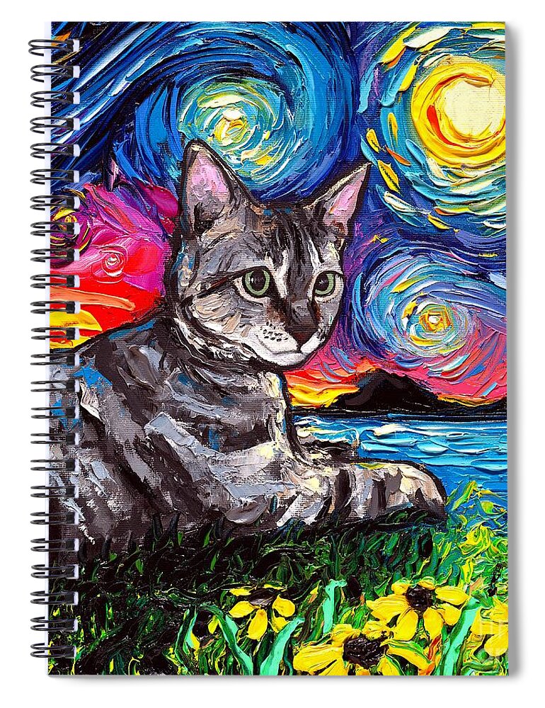 Tabby Spiral Notebook featuring the painting Virginia by Aja Trier