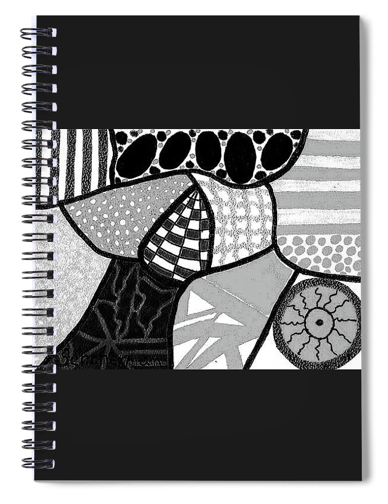 Original Painting Spiral Notebook featuring the painting Vision Of Perky Dimensionality by Susan Schanerman