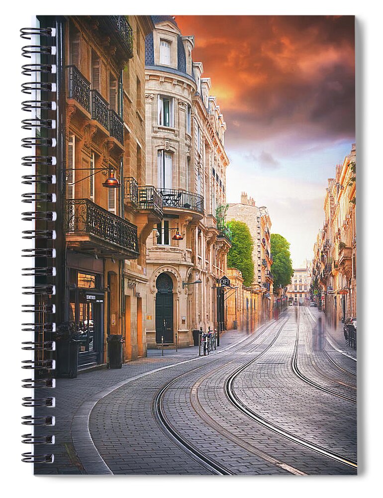 Bordeaux Spiral Notebook featuring the photograph Vital Carles Street Bordeaux France by Carol Japp