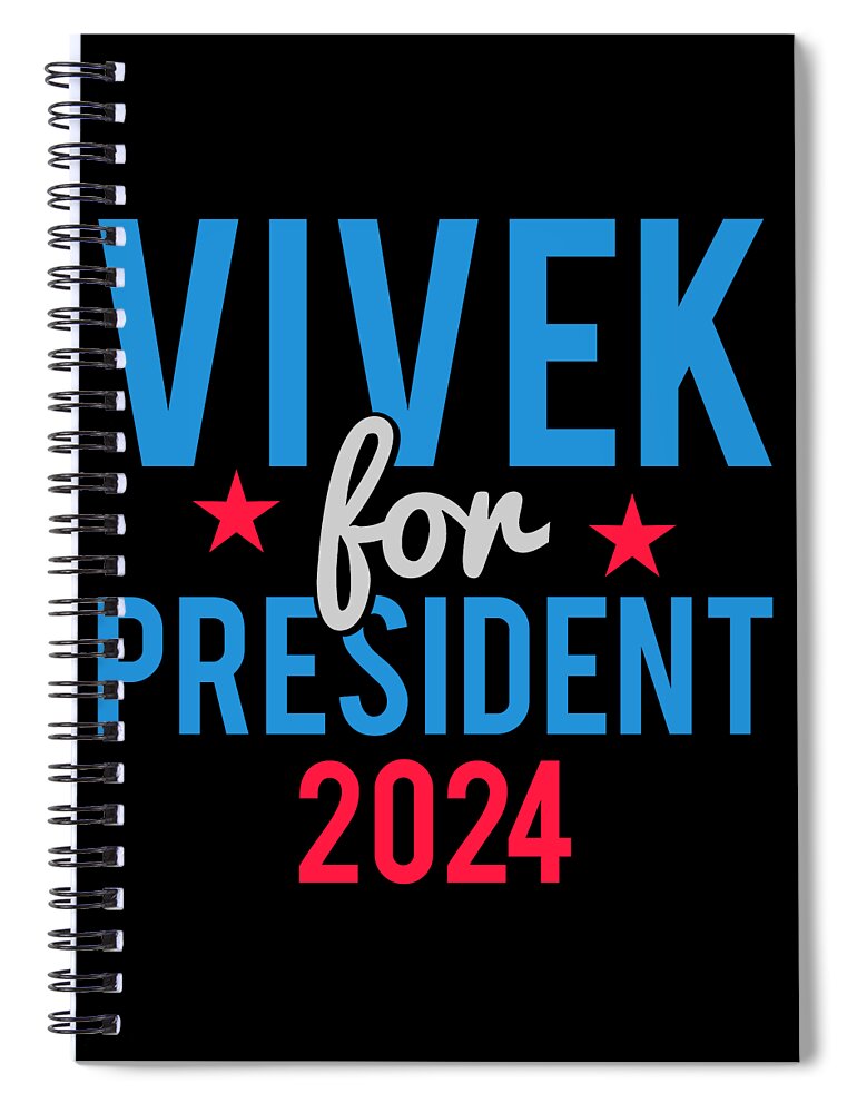Cool Spiral Notebook featuring the digital art Vivek Ramaswamy for President 2024 by Flippin Sweet Gear