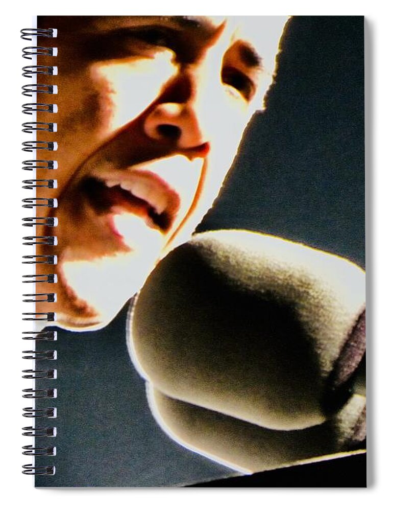 Barrack Obama Spiral Notebook featuring the photograph Welcome to America by Kerry Obrist