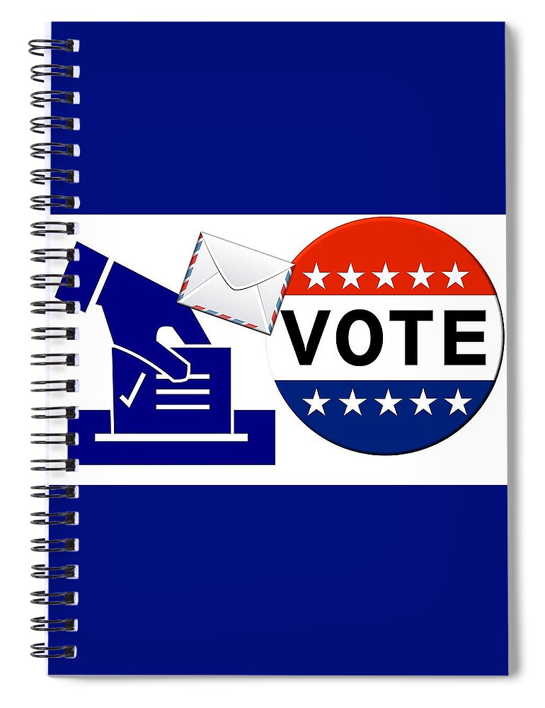 Vote Spiral Notebook featuring the drawing Vote by Nancy Ayanna Wyatt
