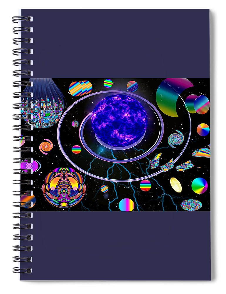 The Entranceway Spiral Notebook featuring the digital art Wacky World of Ron Abstract by Ronald Mills