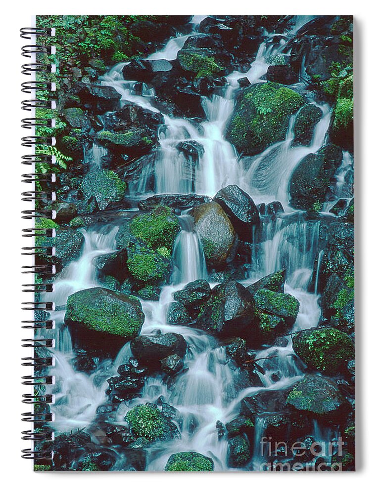 Dave Welling Spiral Notebook featuring the photograph Wahkeena Falls Columbia River Gorge Nsa Oregon by Dave Welling