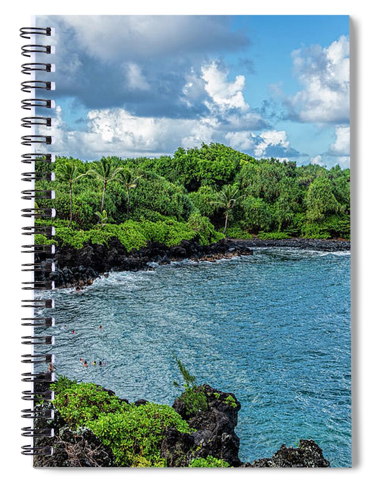 Hawaii Spiral Notebook featuring the photograph Waianapanapa Beach by Betty Eich