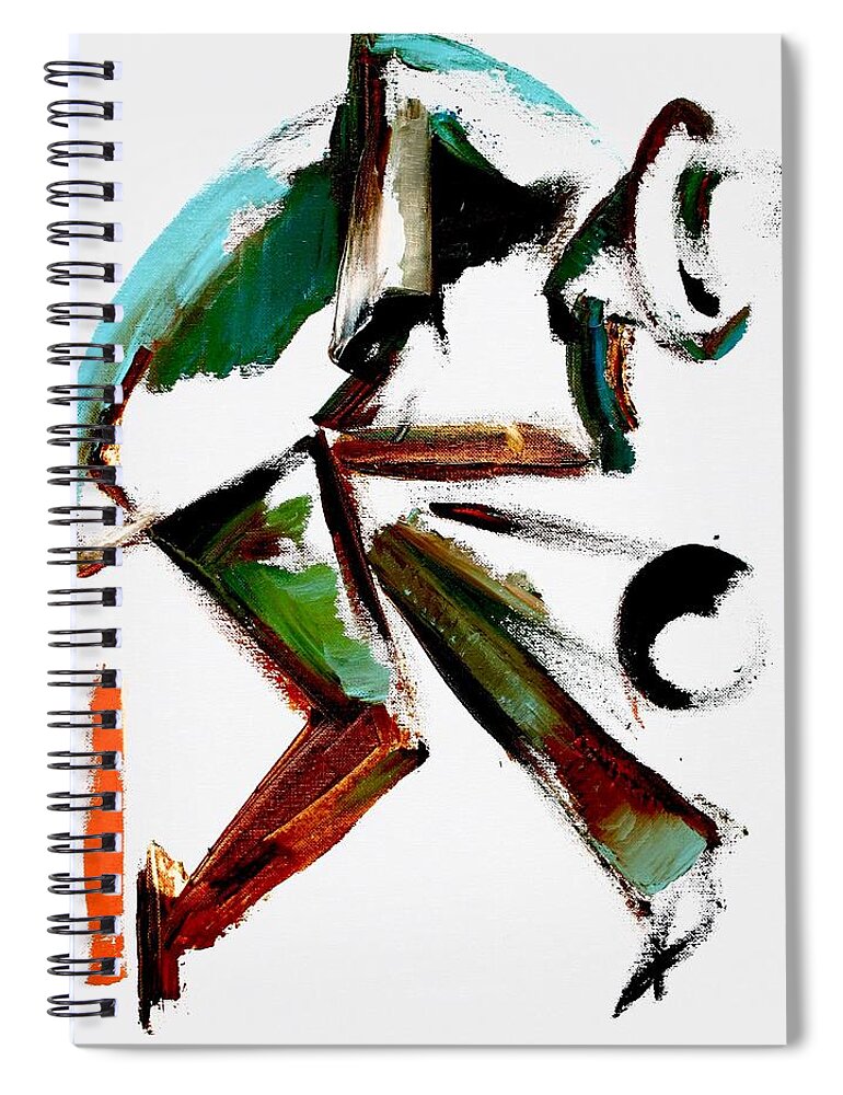 Saxophone Spiral Notebook featuring the painting Wail / process one by Martel Chapman
