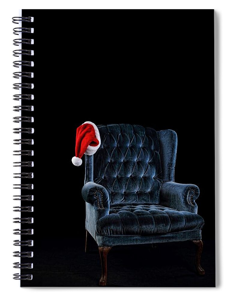 Chair Spiral Notebook featuring the digital art Waiting for Santa by Brad Barton