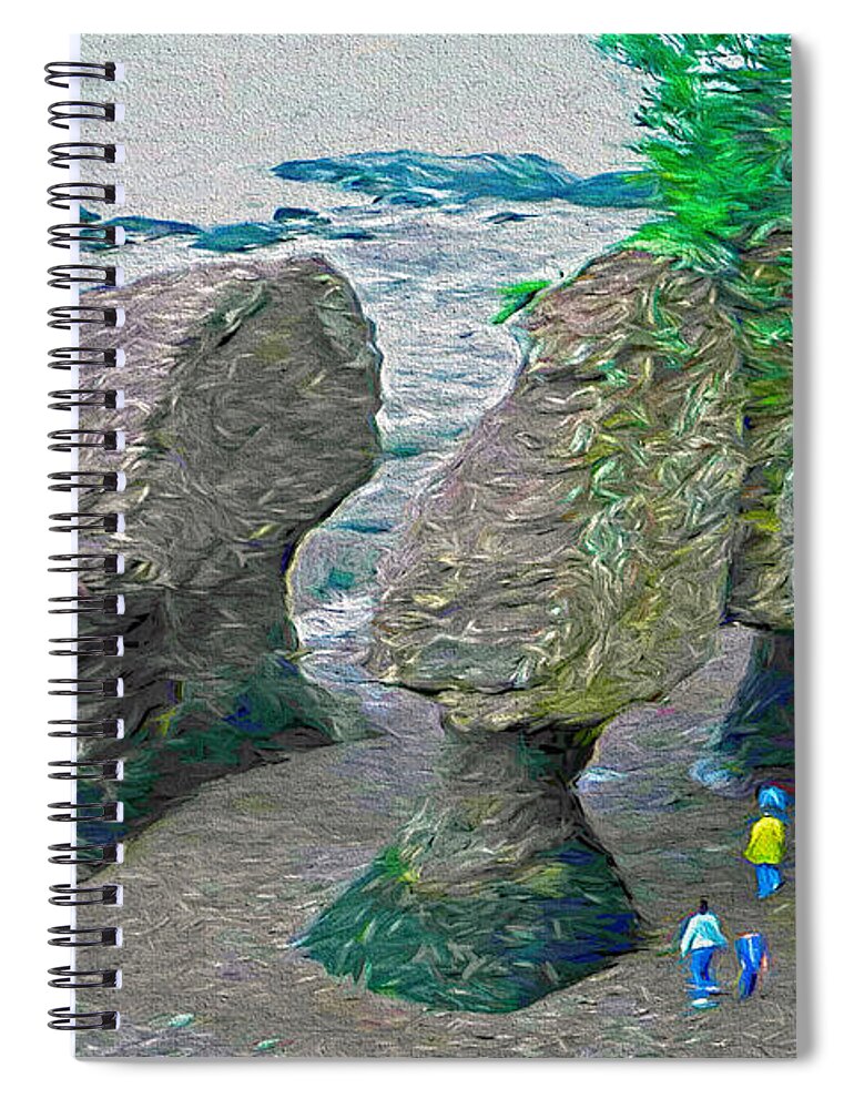 Hopewell Rocks Spiral Notebook featuring the photograph Walk Among Giants by Carol Randall