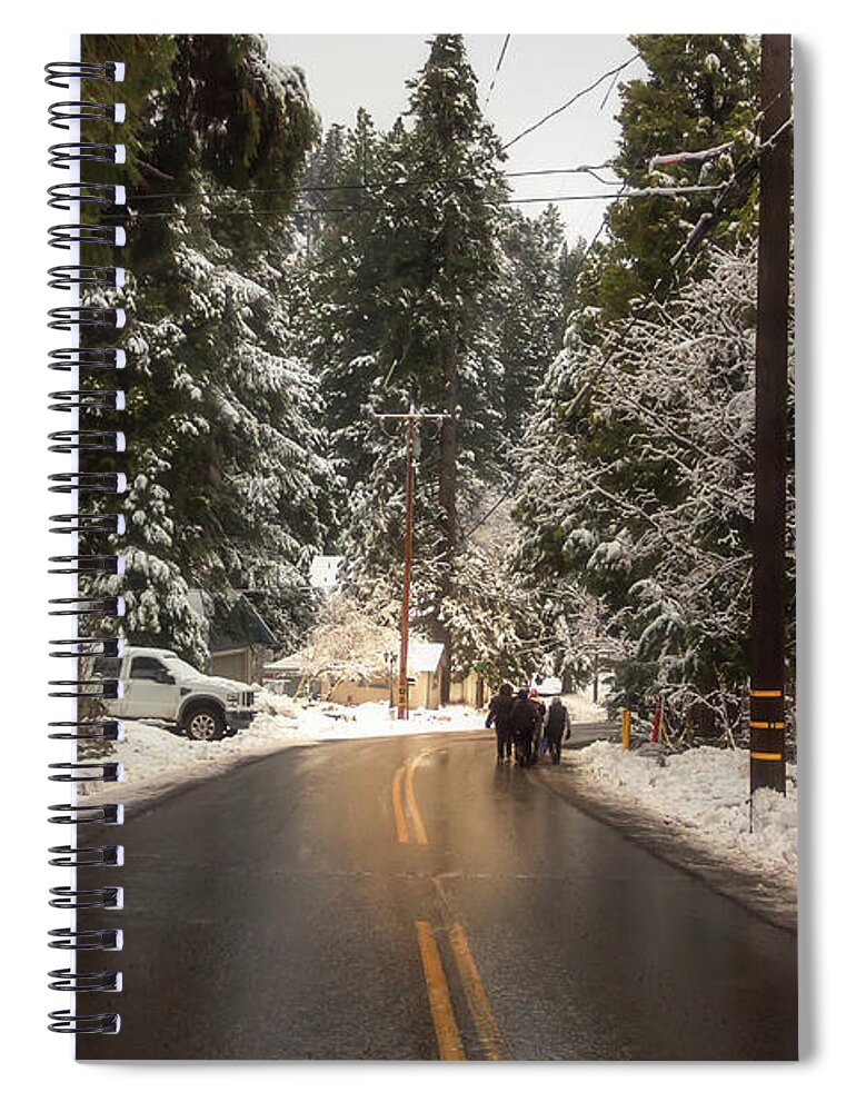 Snow Spiral Notebook featuring the photograph Walking in a Winter Wonderland BL by Alison Frank