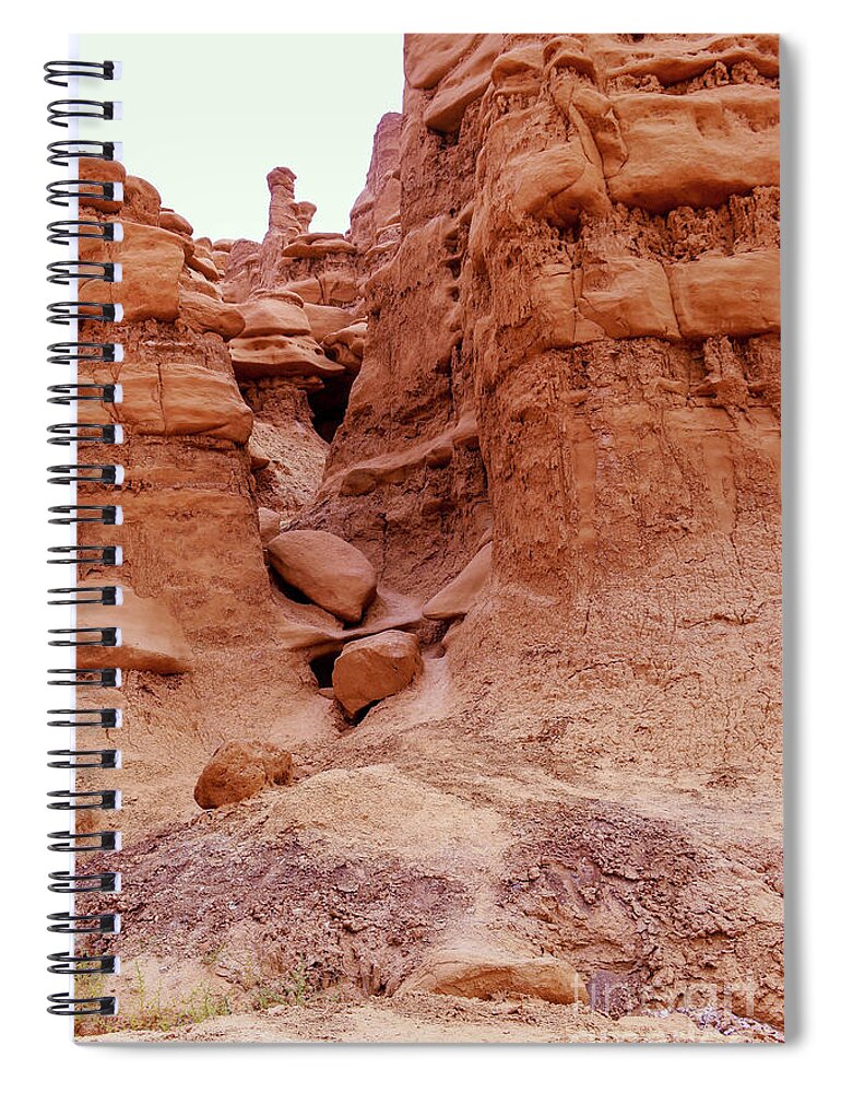 Goblin Valley Spiral Notebook featuring the photograph Walking in goblin valley by Jeff Swan