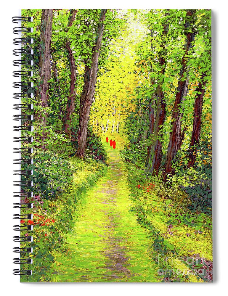 Meditation Spiral Notebook featuring the painting Walking Meditation by Jane Small