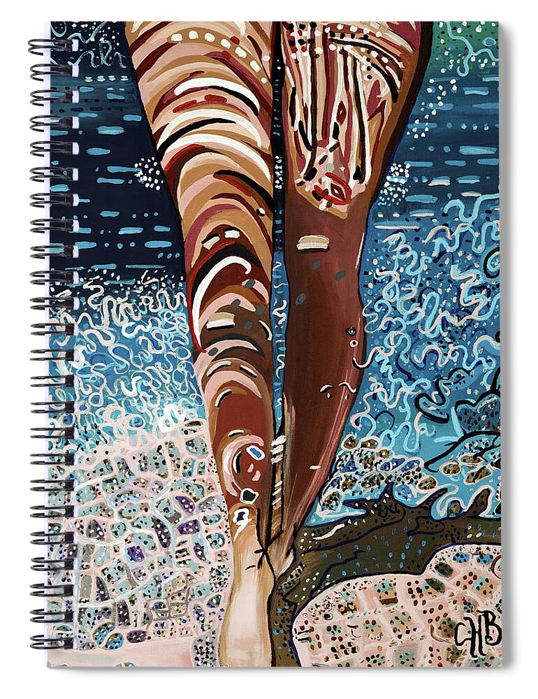 Journey Spiral Notebook featuring the painting Walking on Holy Water by Chiquita Howard-Bostic