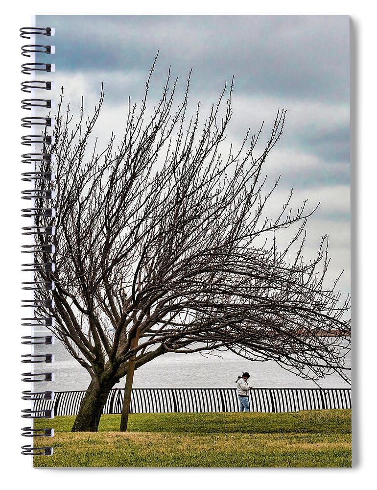 Person Spiral Notebook featuring the photograph Walking Under The Texting Tree In Winter by Gary Slawsky