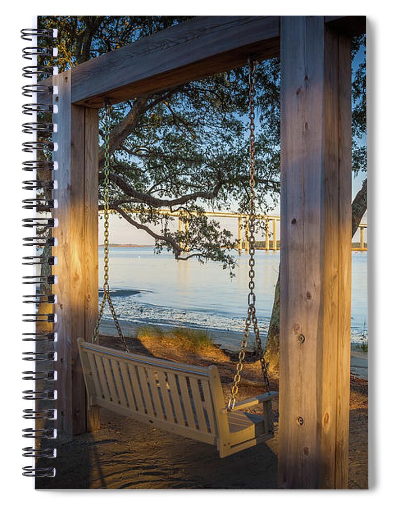 Beresford Creek Spiral Notebook featuring the photograph Wando River Swing Daniel Island South Carolina by Scott McGuire