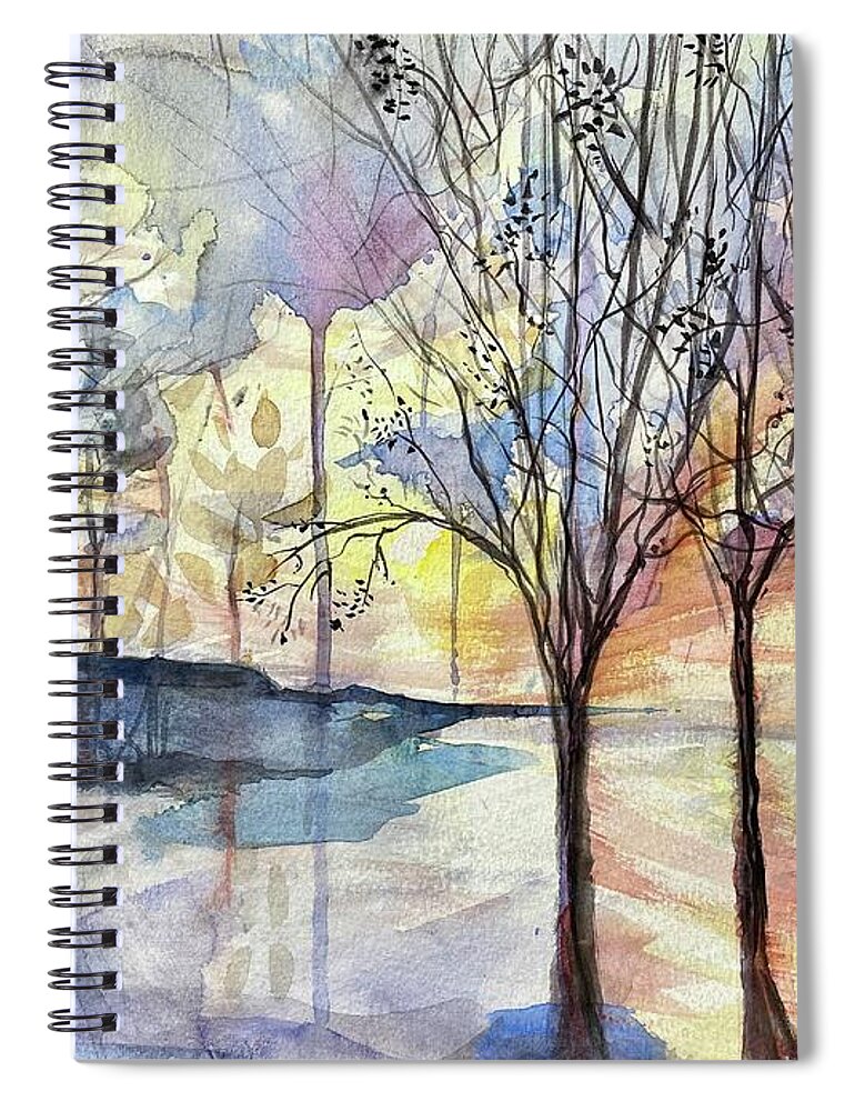 Louisiana Landscape Crepe Myrtle Spiral Notebook featuring the painting Warm crepes by Francelle Theriot