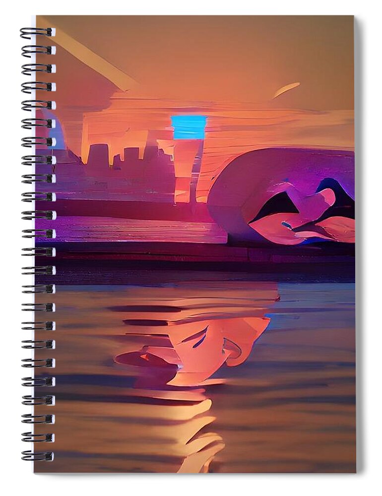  Spiral Notebook featuring the digital art Warm Future by Rod Turner