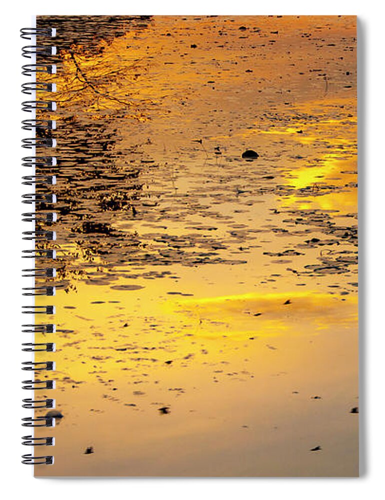 Abstract Spiral Notebook featuring the photograph Warm Reflection by Cathy Kovarik