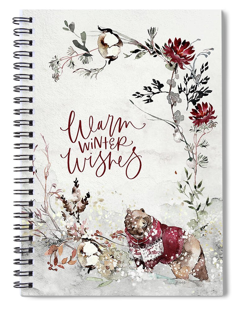 Warm Winter Wishes Spiral Notebook featuring the painting Warm Winter Wishes by Jordan Blackstone