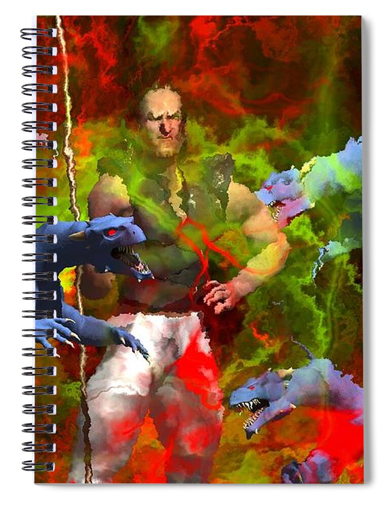 Digital Warrior Military Spiral Notebook featuring the digital art Warrior by Bob Shimer