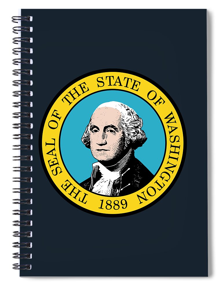 Washington Spiral Notebook featuring the digital art Washington State Seal by Movie Poster Prints