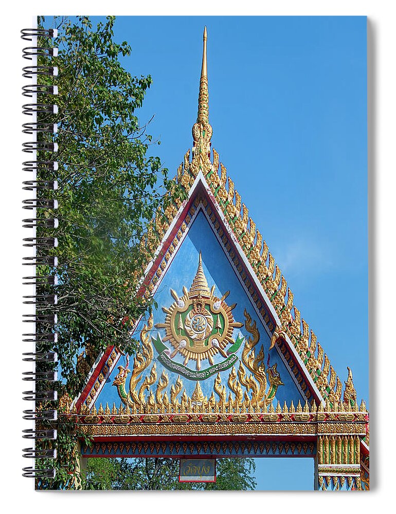 Scenic Spiral Notebook featuring the photograph Wat Bung Temple Gate DTHNR0221 by Gerry Gantt