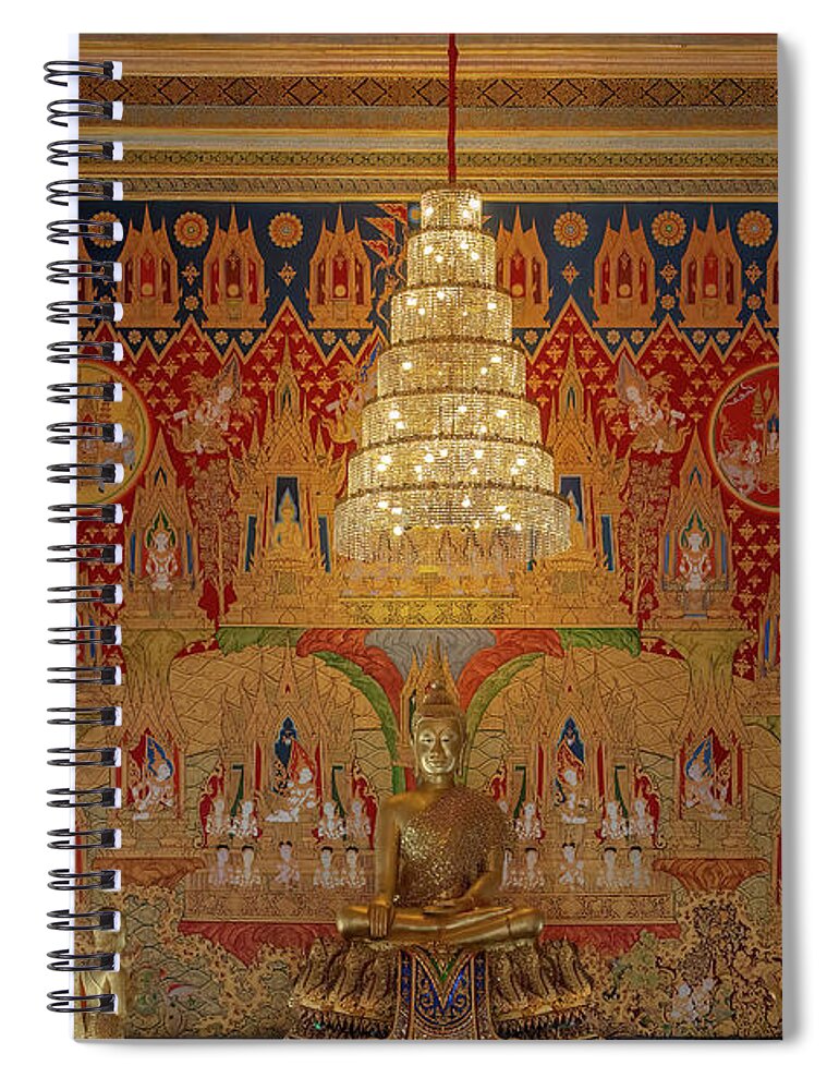 Scenic Spiral Notebook featuring the photograph Wat Hua Lamphong Phra Ubosot Principal Buddha Image DTHB0940A by Gerry Gantt