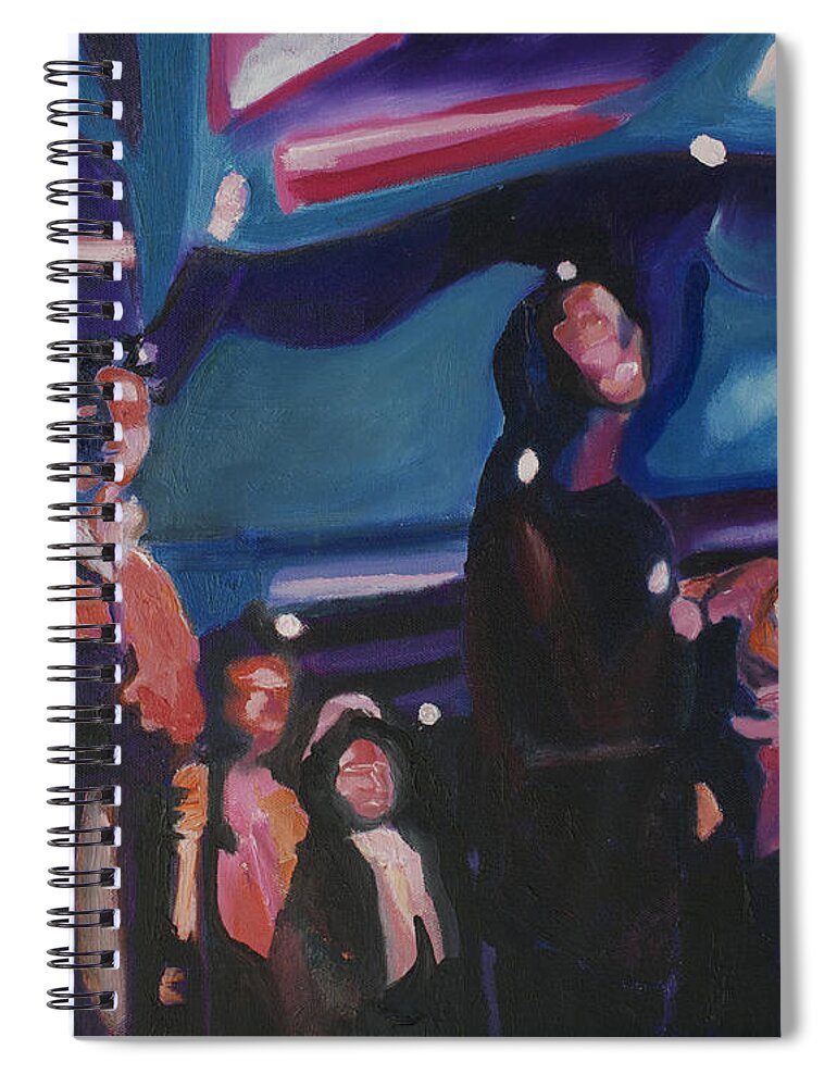 Night Scenes Spiral Notebook featuring the painting Watching Alex Grey II by Patricia Arroyo