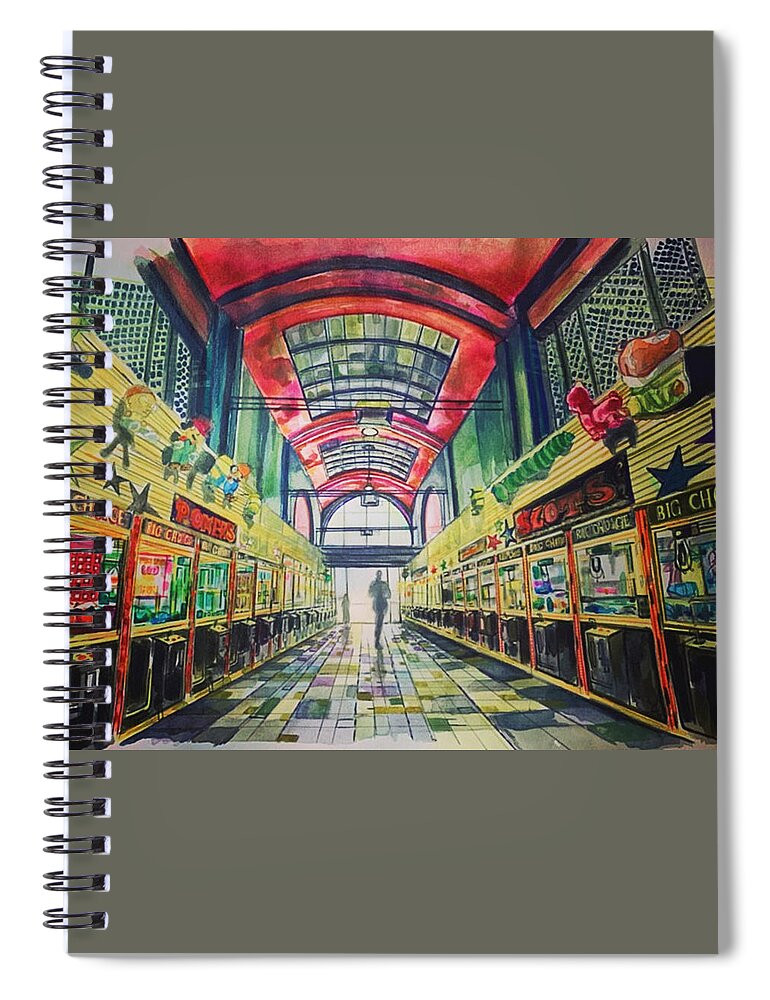  Spiral Notebook featuring the painting Boardwalk by Try Cheatham