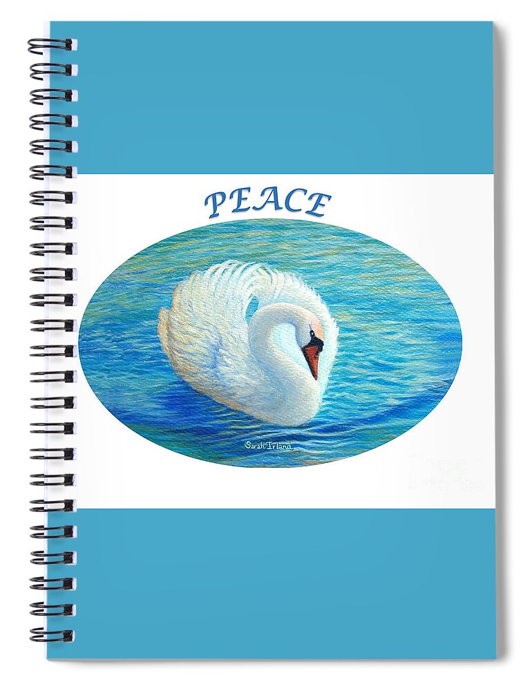 Water Spiral Notebook featuring the painting Water Dance Oval - Peace by Sarah Irland