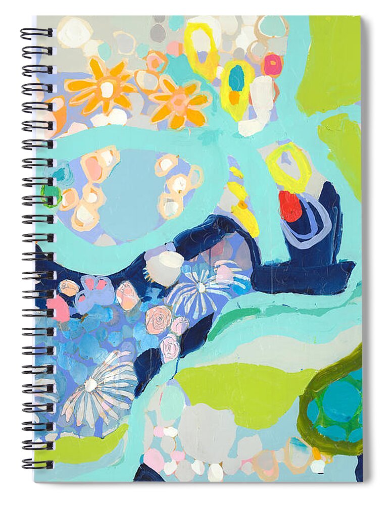 Abstract Spiral Notebook featuring the painting Water Garden by Claire Desjardins