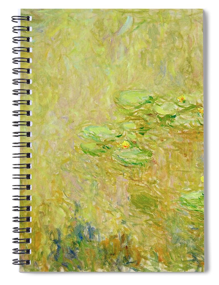 Waterlelies Spiral Notebook featuring the painting Water lilies . Nr.P.002 by Pierre Dijk
