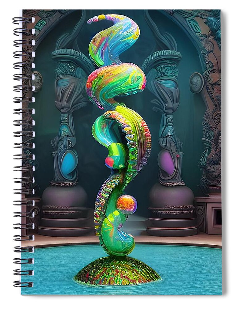 Digital Spiral Notebook featuring the digital art Water Sculpture I by Beverly Read