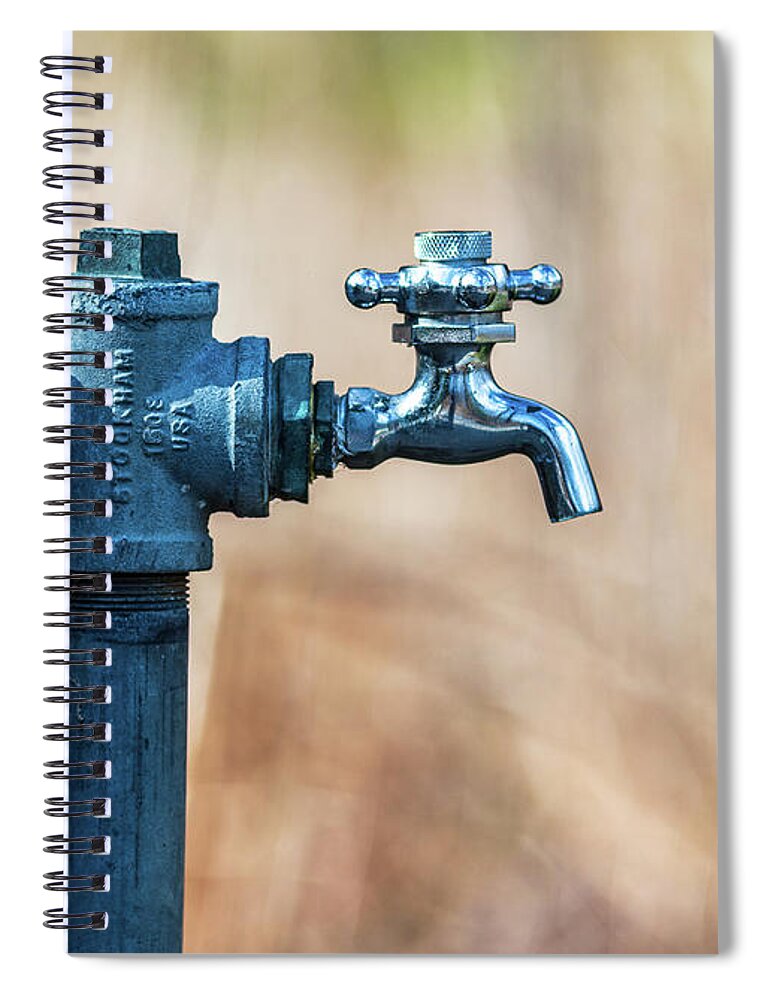 Water Fountain Spiral Notebook featuring the photograph Autumn Water Spigot by Amelia Pearn
