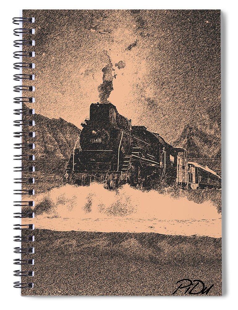 Water Spiral Notebook featuring the digital art Water Train by Piotr Dulski