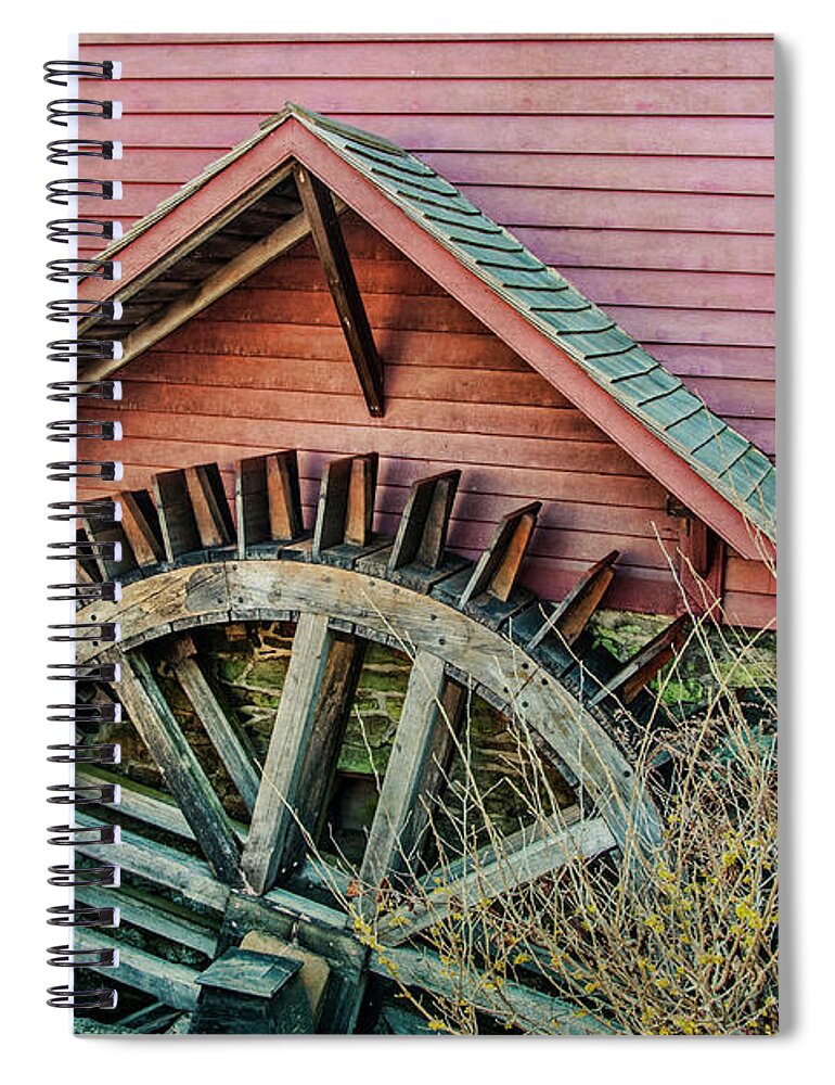 Building Spiral Notebook featuring the photograph Water Wheel by Cathy Kovarik