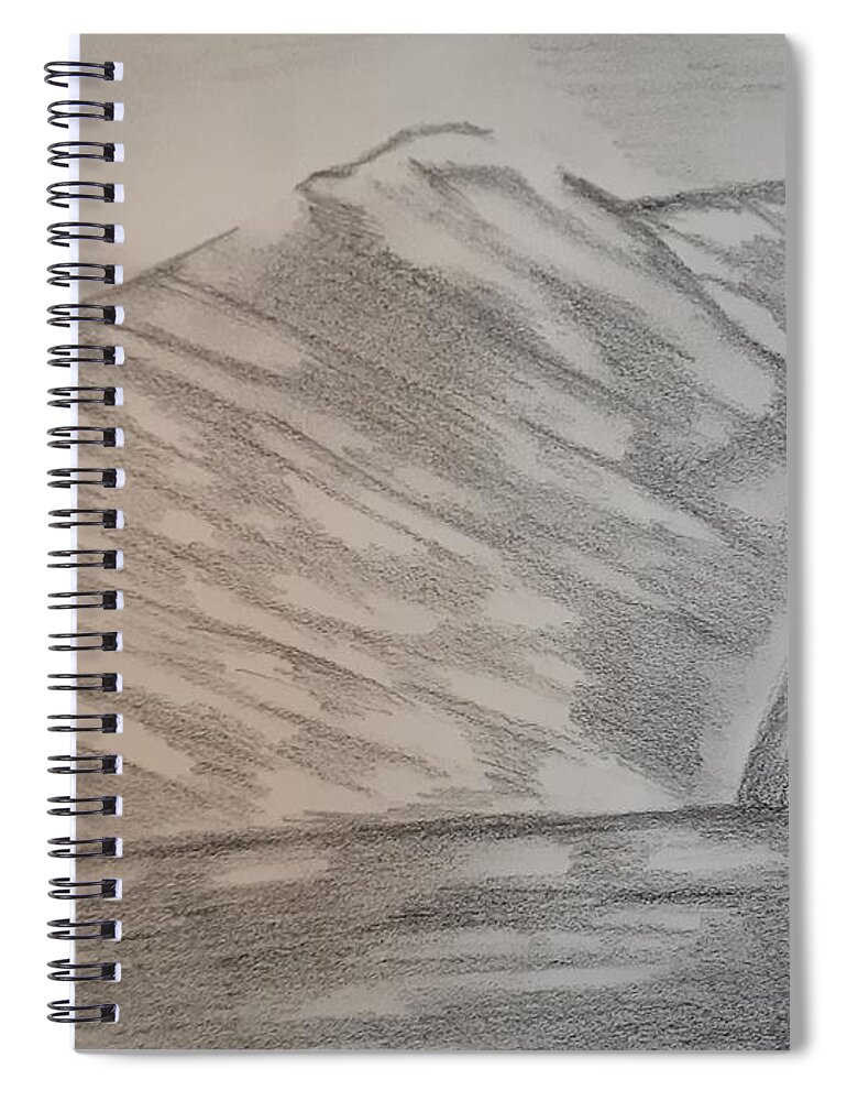 Mountains Spiral Notebook featuring the drawing Waterfall Beauty by Tina Marie Gill