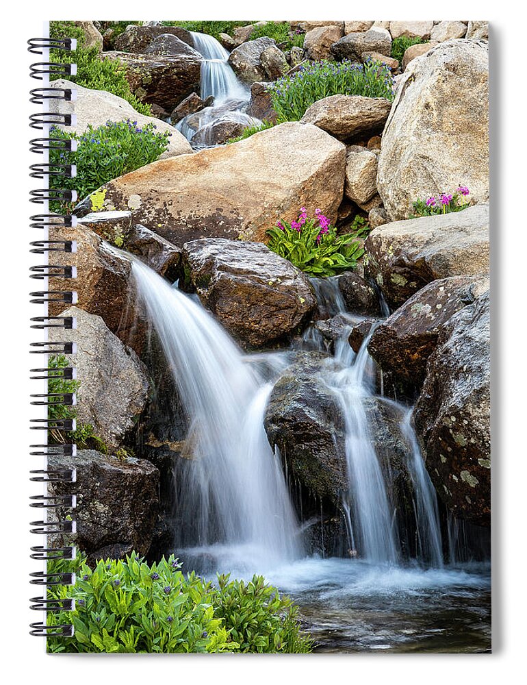 Waterfall Spiral Notebook featuring the photograph Waterfall - Bighorn Mountains by Aaron Spong