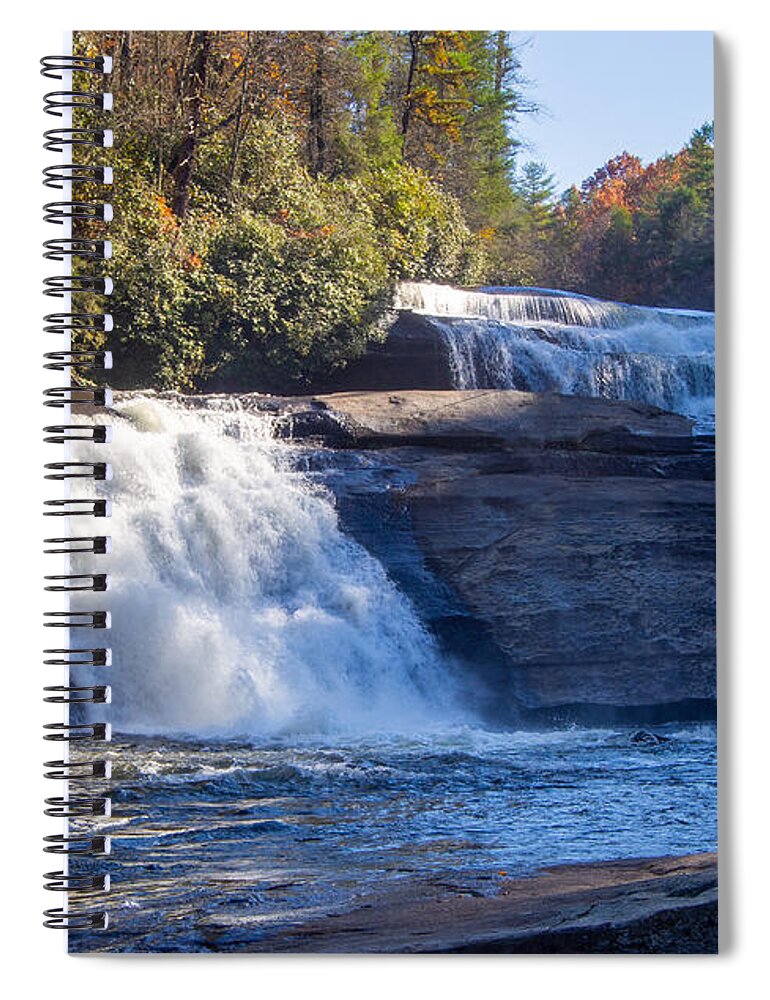 Waterfall Spiral Notebook featuring the photograph Waterfall in DuPont State Forest, North Carolina by L Bosco