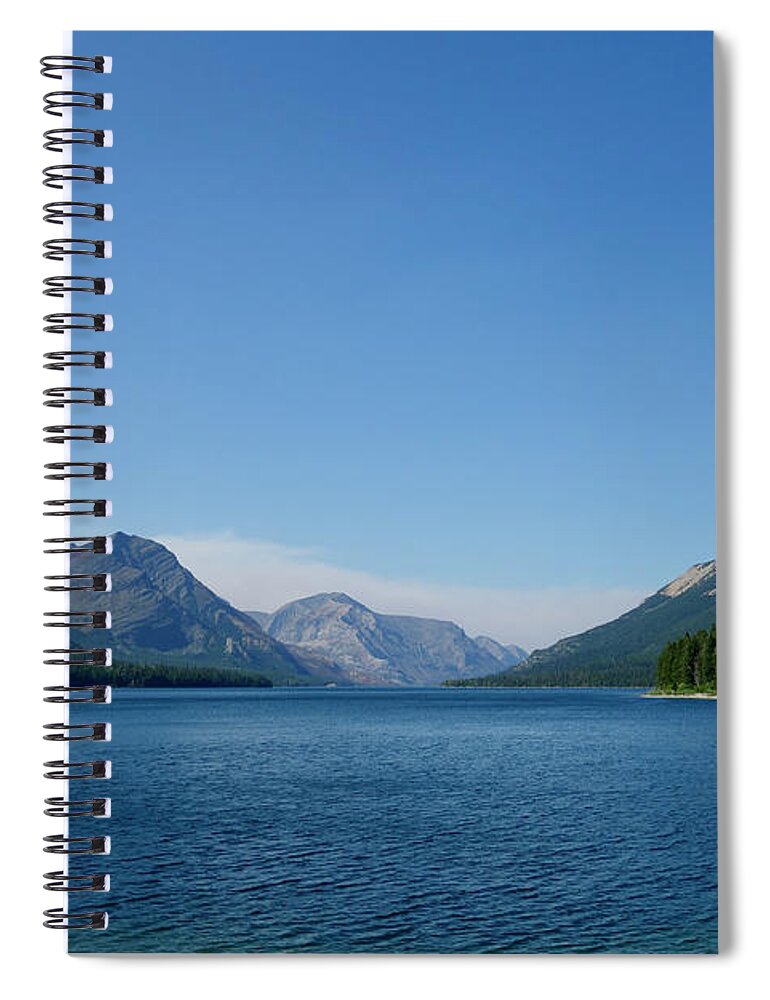 Waterton Spiral Notebook featuring the photograph Waterton Lake by Wilko van de Kamp Fine Photo Art