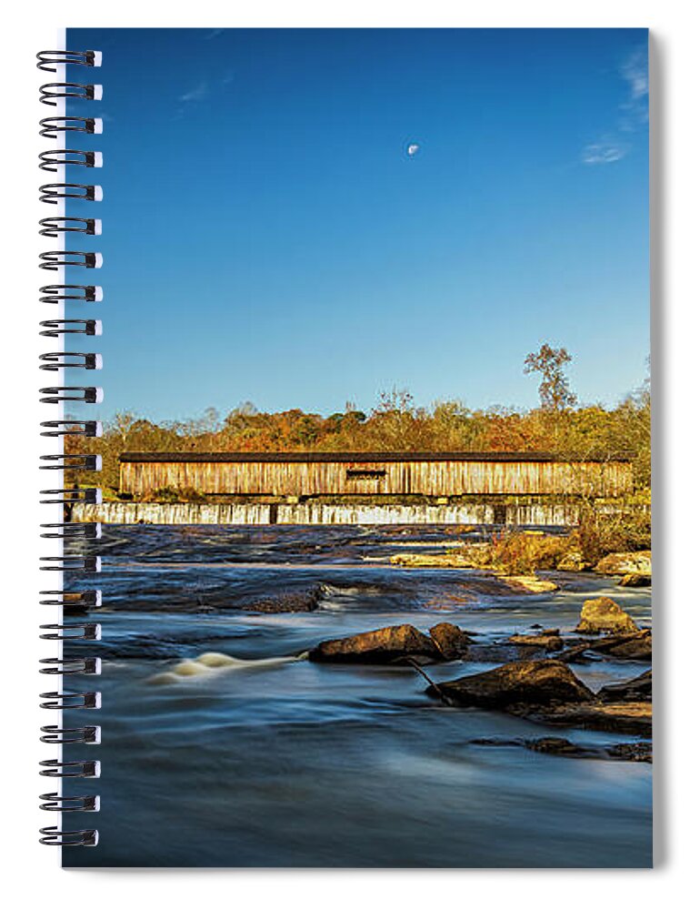 Bridges Spiral Notebook featuring the photograph Watson Mill Covered Bridge by DB Hayes