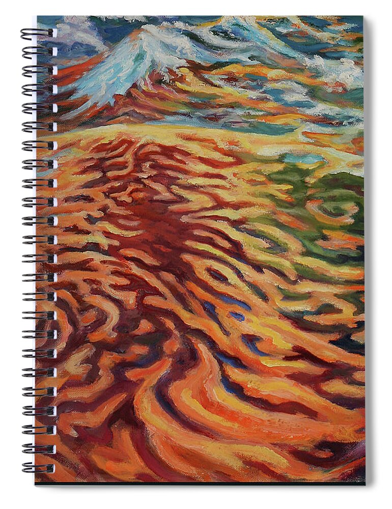 Facemask Water Wave Abstract Spiral Notebook featuring the painting Wave Facemask by Page Holland
