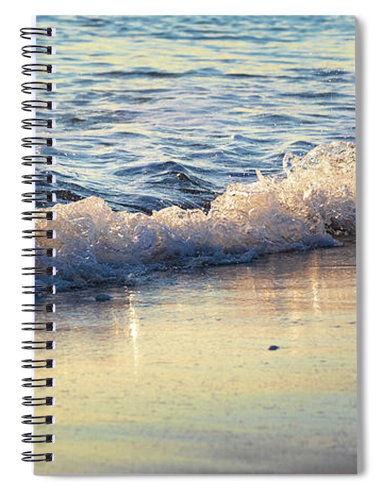 Wave Spiral Notebook featuring the photograph Wave Reflections by Debra and Dave Vanderlaan