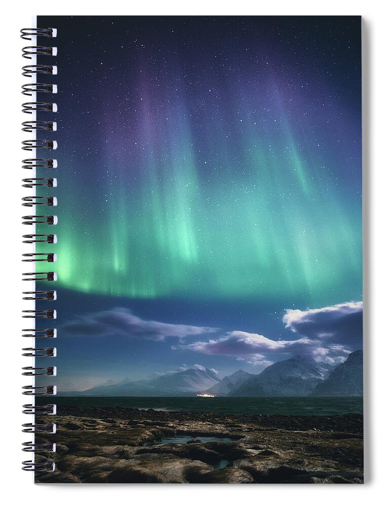 Lyngen Spiral Notebook featuring the photograph Waves Upon Waves by Tor-Ivar Naess