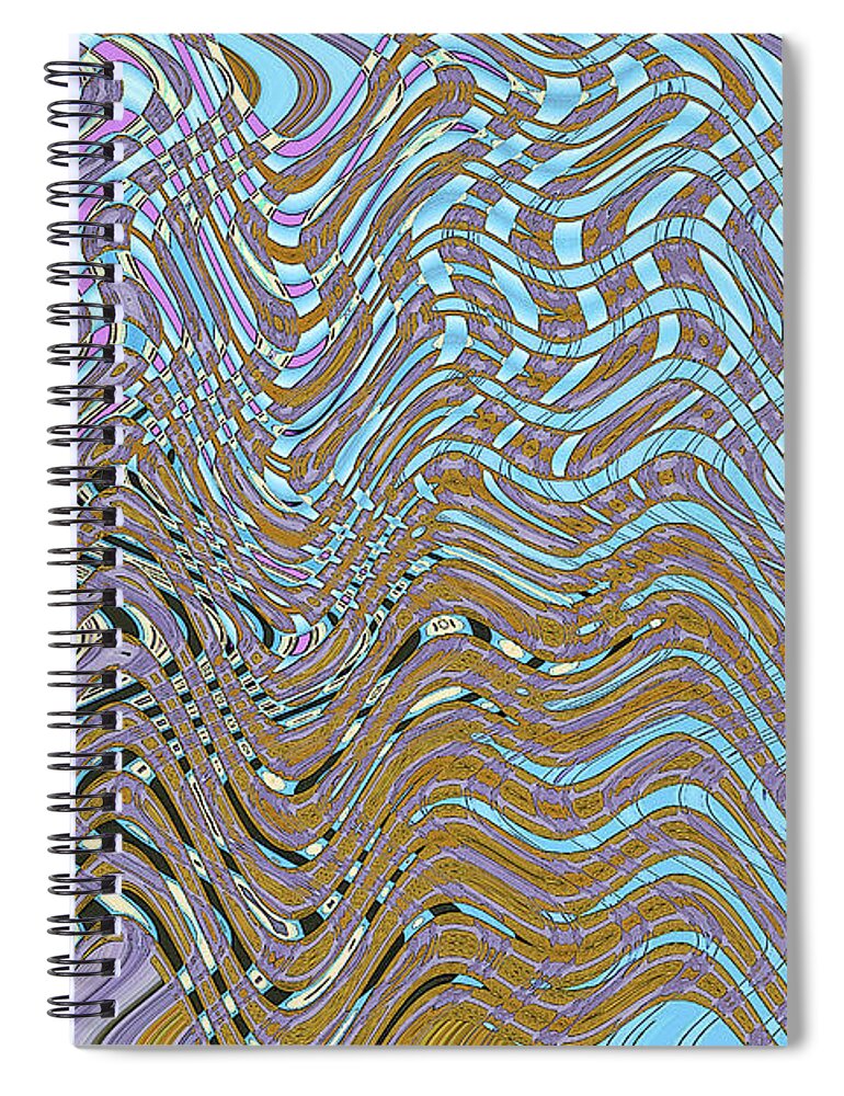 Wavey Wave Abstract Spiral Notebook featuring the digital art Wavey Wave Abstract by Tom Janca