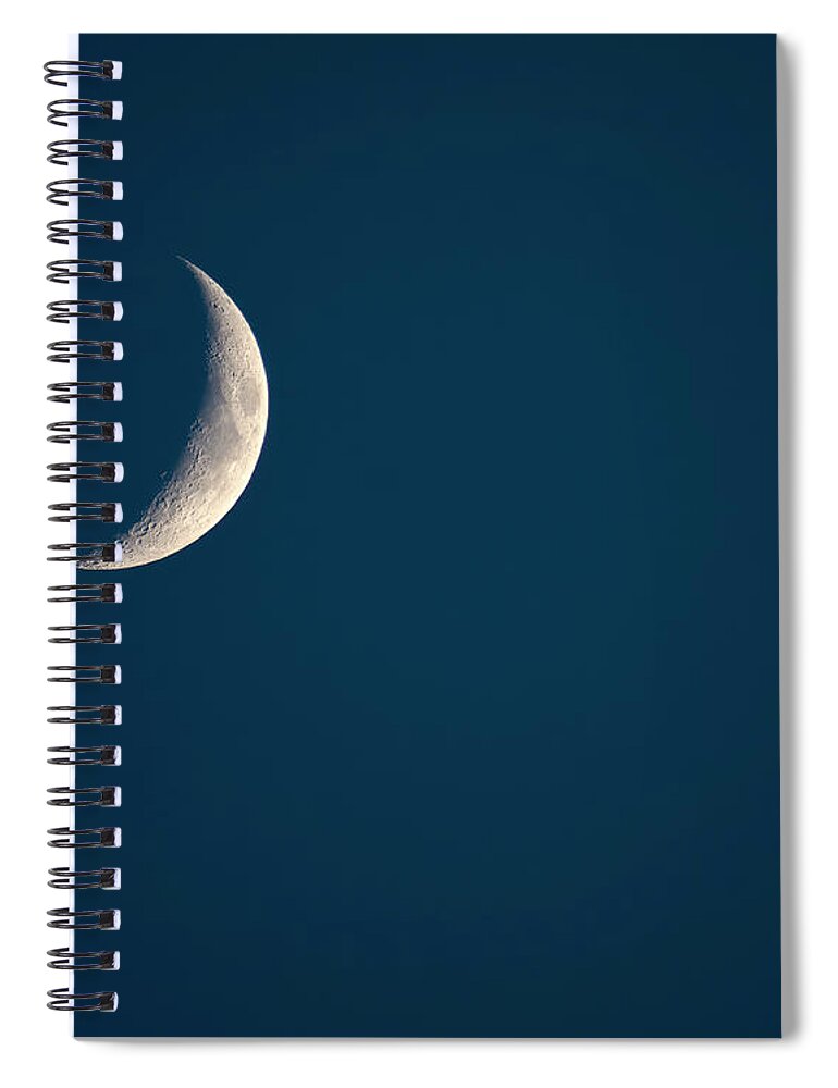 Sea Of Crisis Spiral Notebook featuring the photograph Waxing Crescent Moon over North Carolina by Charles Floyd