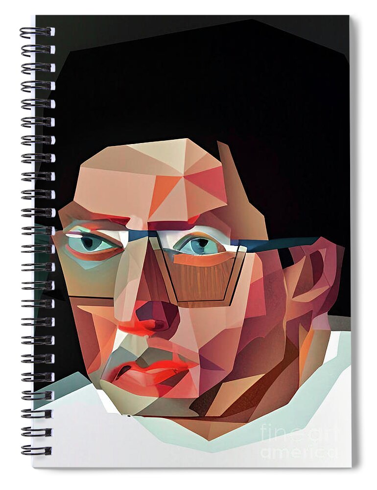 Wayne Williams Spiral Notebook featuring the digital art Criminal Wayne Williams geometric portrait by Christina Fairhead
